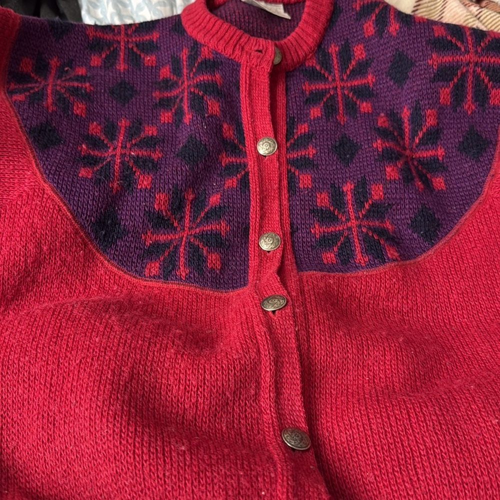 Vintage Alafoss of Iceland Vintage Pink Fair Isle Sweater 80’ Knit - Picture 2 of 8